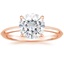14K Rose Gold Hazel Solitaire Ring, smalltop view