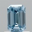 0.71 Ct. Fancy Vivid  Blue Emerald Lab Grown Diamond