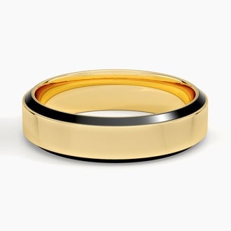 Daniel Beveled Edge 5.5mm Wedding Ring in 18K Yellow Gold