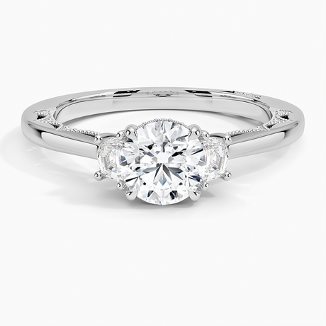 Tacori Lunetta Crescent Three Stone Diamond Ring