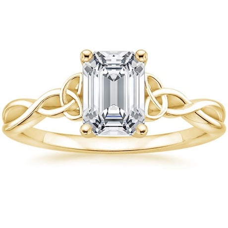 18K Yellow Gold Entwined Celtic Love Knot Ring with Celtic Knot Diamond Ring