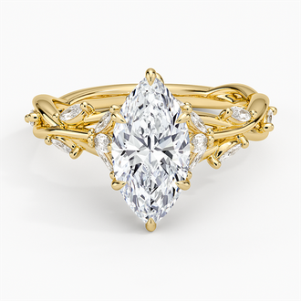 Secret Garden with 1.5ct Marquise Certified Lab Diamond in 18K Yellow Gold
