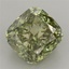 3.07 Ct. Fancy Vivid Green Cushion Lab Grown Diamond