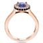 Rose Gold Pave Sapphire Halo Ring, smallside view