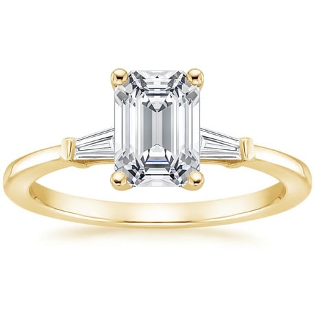 18K Yellow Gold Tapered Baguette Diamond Bridal Set