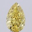 5.45 Ct. Fancy Vivid  Yellow Pear Lab Grown Diamond