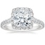 18K White Gold Sienna Halo Half Coverage Diamond Ring, smalltop view