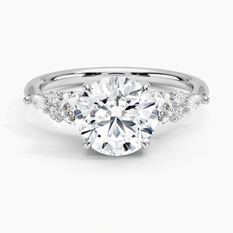 Three Stone Cluster Engagement Ring