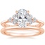 14K Rose Gold Luxe Melody Diamond Ring (1/5 ct. tw.) with Petite Comfort Fit Wedding Ring
