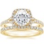 18KY Moissanite Joy Diamond Ring (1/3 ct. tw.) with Bliss Diamond Ring (1/5 ct. tw.), smalltop view