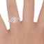 14K Rose Gold Joy Half-Coverage Diamond Ring, smallzoomed in top view on a hand