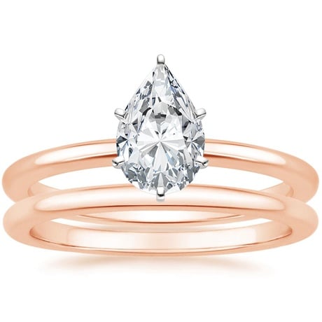 14K Rose Gold Six-Prong Petite Comfort Fit Bridal Set
