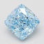 1.76 Ct. Fancy Vivid Blue Cushion Lab Grown Diamond