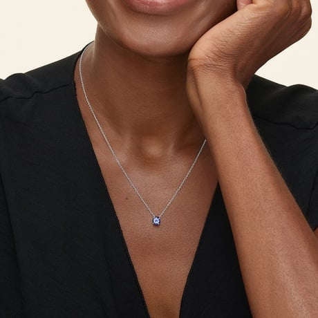 Floating Solitaire Tanzanite Pendant