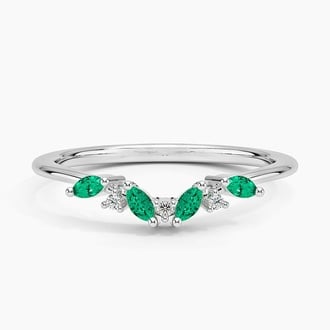 Yvette Lab Emerald and Diamond Ring in Platinum