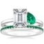 18K White Gold Viridian Toi et Moi Diamond Ring with Luxe Ballad Emerald Ring