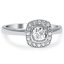Custom Baroque Floral Cushion Halo Ring