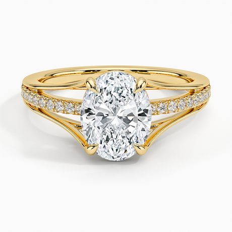 18K Yellow Gold Tressa Split Shank Diamond Ring
