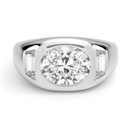 Sloane Three Stone Trapezoid Dome Diamond Ring (1/2 ct. tw.)