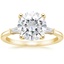 18K Yellow Gold Tapered Baguette Three Stone Diamond Ring, smalltop view