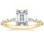 18K Yellow Gold Versailles Hidden Halo Diamond Ring, smalltop view