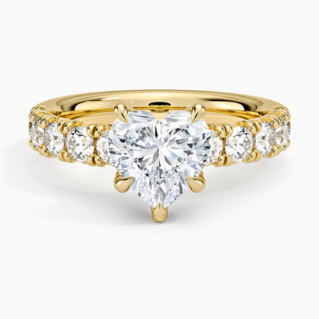 18K Yellow Gold Ellora Half Coverage Diamond Ring