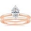 14K Rose Gold Six-Prong Petite Comfort Fit Bridal Set