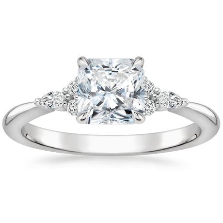 18K White Gold Nadia Diamond Ring with Aria Contoured Diamond Ring