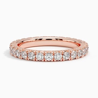 French Pavé Eternity Lab Diamond Ring (1 ct. tw.) in 14K Rose Gold