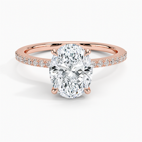 14K Rose Gold Ballad Hidden Floral Halo Diamond Ring