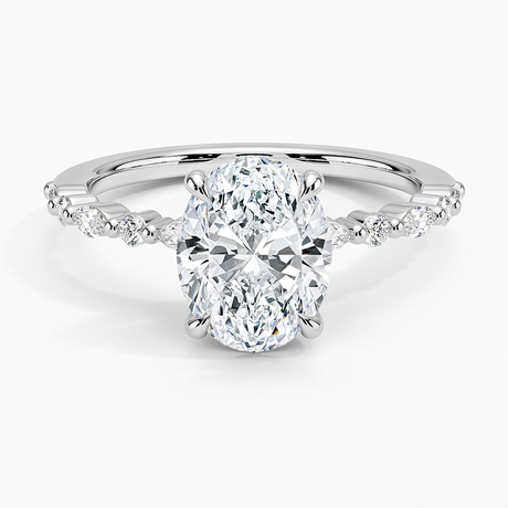 18K White Gold Delicate Versailles Diamond Ring