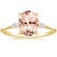 18K Yellow Gold Petite Cometa Three Stone Diamond Ring, smalltop view