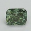 1.05 Ct. Fancy Vivid Green Cushion Lab Grown Diamond