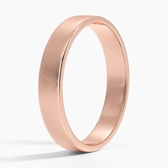 Mojave Matte Slim Profile 4mm Wedding Ring in 14K Rose Gold