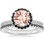 18KW Morganite Waverly Diamond Ring with Black Diamond Accents with Luxe Ballad Black Diamond Ring, smalltop view