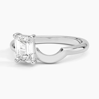 Emerald Diamond Duo Stacking Ring (1 ct. tw.) in Platinum