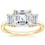 14K Yellow Gold Luxe Rhiannon Three Stone Diamond Ring (3/4 ct. tw.), smalltop view