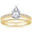 18K Yellow Gold Sonora Diamond Ring with 2mm Comfort Fit Wedding Ring