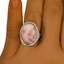 The Mirabelle Ring, smallzoomed in top view on a hand