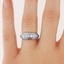 The Iona Ring, smalltop view on a hand