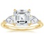 18K Yellow Gold Luxe Opera Three Stone Diamond Ring, smalltop view