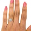 The Cher Ring, smallzoomed in top view on a hand