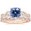 14K Rose Gold Three Stone Luxe Willow Diamond Ring with Luxe Winding Willow Diamond Ring