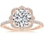 14K Rose Gold Reina Halo Diamond Ring, smalltop view