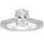 18K White Gold Elsie Engraved Ring, smalltop view