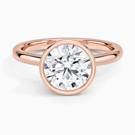 14K Rose Gold Sylvie Perfect Fit Bezel Solitaire Ring