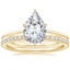 14K Yellow Gold Petite Secret Halo Diamond Ring with Luxe Ballad Diamond Ring (1/4 ct. tw.)