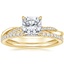 18K Yellow Gold Petite Twisted Vine Hidden Halo Diamond Ring with Luxe Ballad Diamond Ring (1/4 ct. tw.)