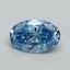 0.53 Ct. Fancy Vivid Blue Oval Lab Grown Diamond