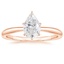14K Rose Gold Freesia 2mm Solitaire Ring, smalltop view